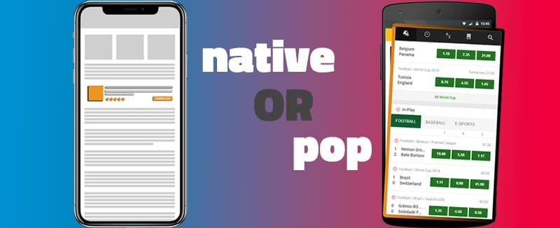 native ads or pop unders campaigns