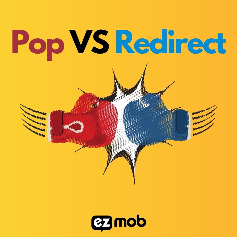 redirect traffic vs pop traffic